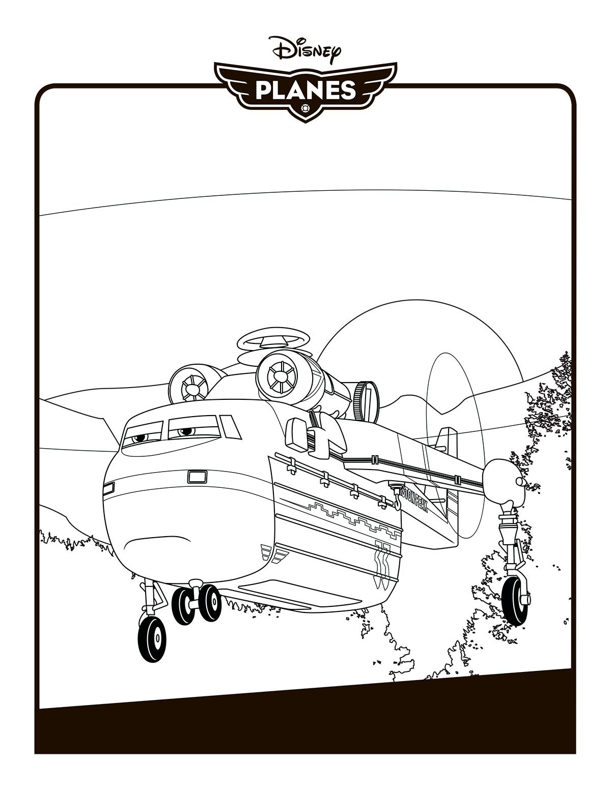 Раскраска самолетов Дисней и вертолета для перевозки грузов мальчиков (самолеты, Дисней, вертолет)