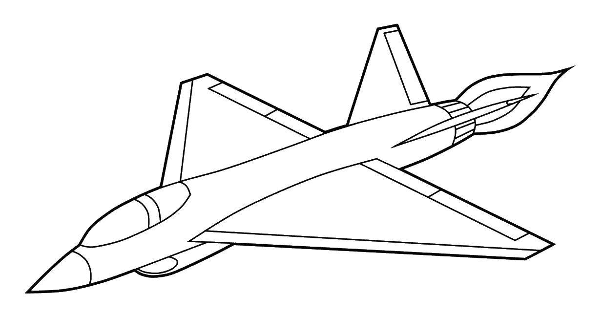 Раскраска с изображением самолета для детей (самолеты, дети)
