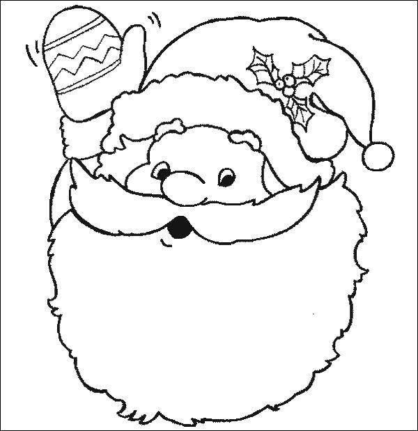 Раскраска на Рождество Санта Клаус для детей