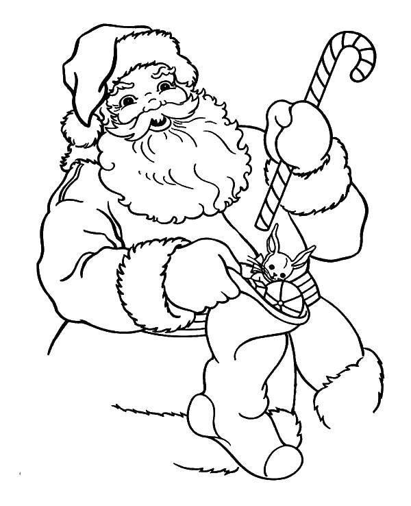 Иллюстрация раскраски на тему Рождество Санта (рождество, санта)
