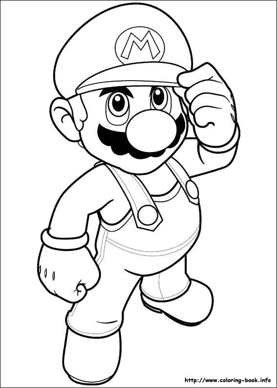 Раскраска Персонажа из игры Марио для детей (персонаж, игры, Марио)