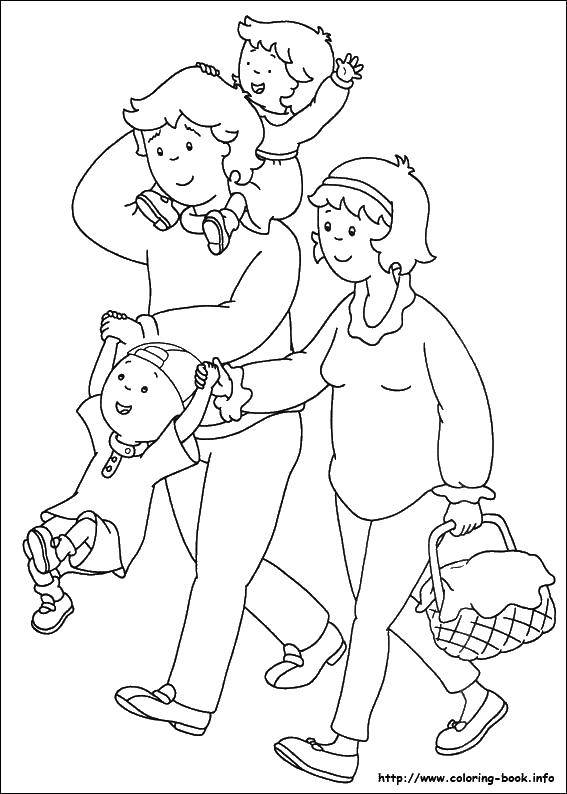 Раскраски для детей про семью из папы, мамы, сына и дочку (задания)