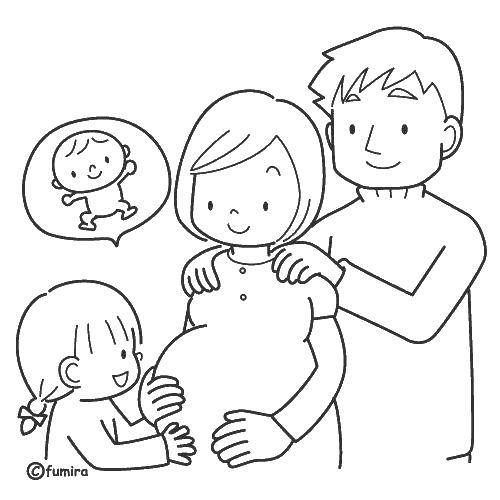 Раскраски для семьи с ребенком (семья, ребенок)