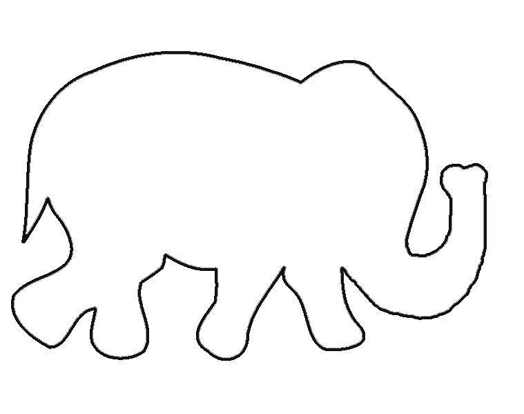 Раскраска слона с хоботом для детей (хобот)