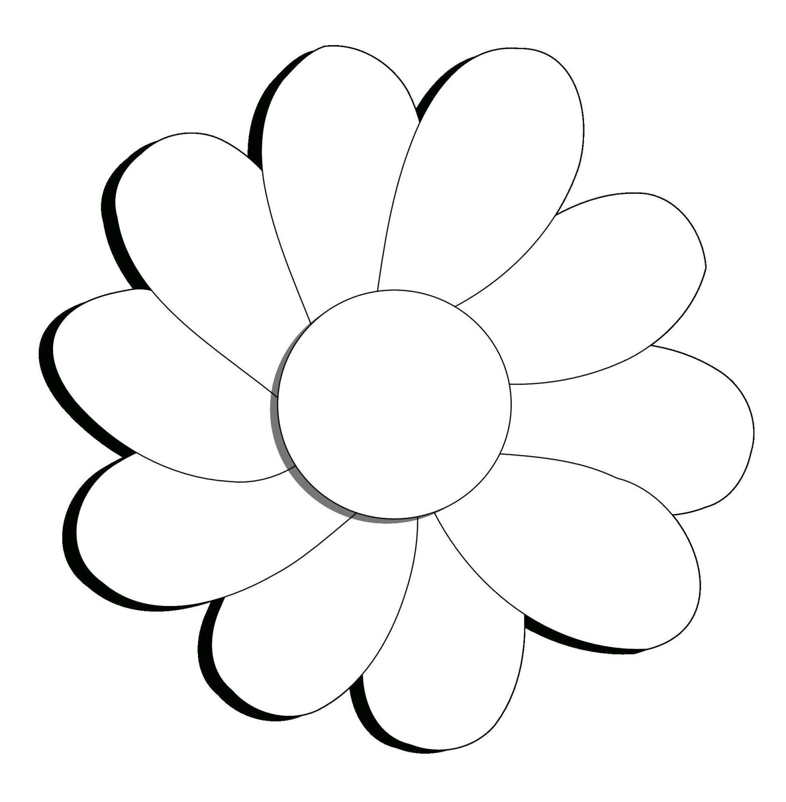 Раскраска цветка для вырезания контур