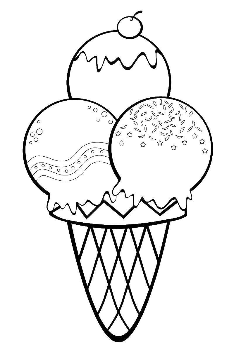 Раскраска мороженого для детей (мороженое, дети)