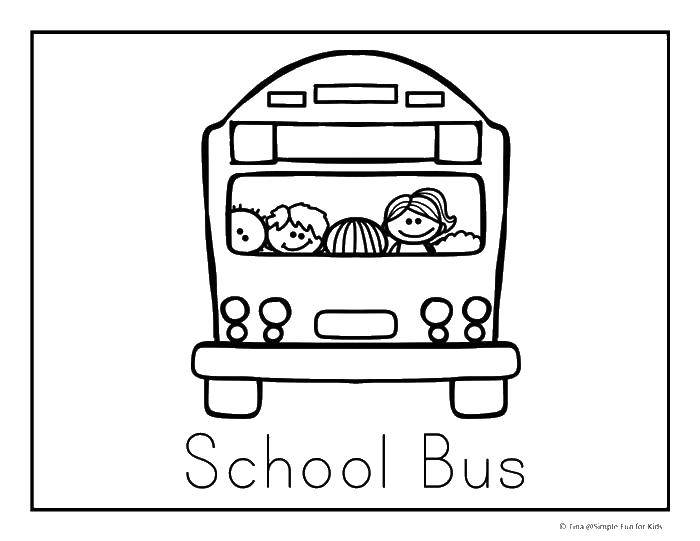 Раскраска школьного автобуса для детей (автобус)