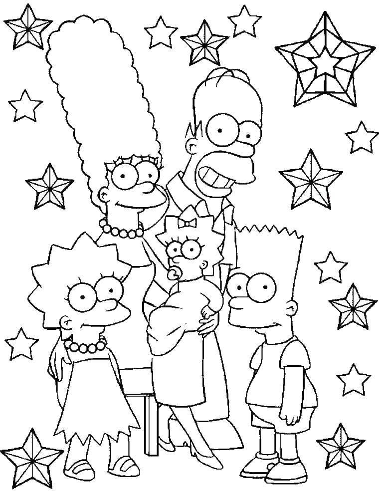 Раскраска с персонажем из мультфильма Симпсоны (персонаж)