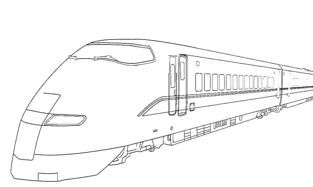Раскраска поезда Электрички - скорость для детей (поезд, Электричка, скорость)