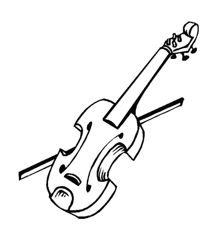 Раскраска музыкальных инструментов скрипка для детей (скрипка)
