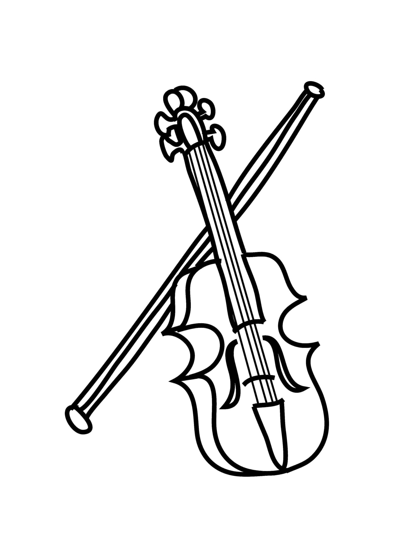 Раскраска музыкальных инструментов скрипка (скрипка)
