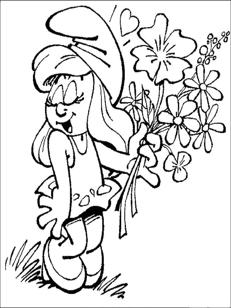 Раскраска с персонажем из мультфильма Смурфики - веселье для детей (веселье)