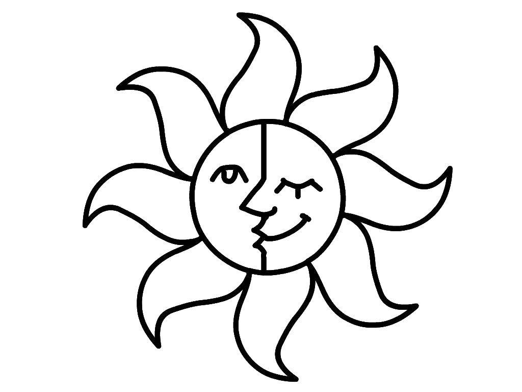Раскраски с изображением солнца, лучей и радости для малышей (солнце, развивающие, радость)