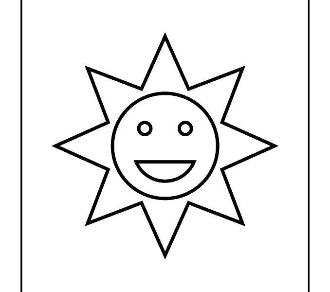 Раскраска с изображением Солнца для детей