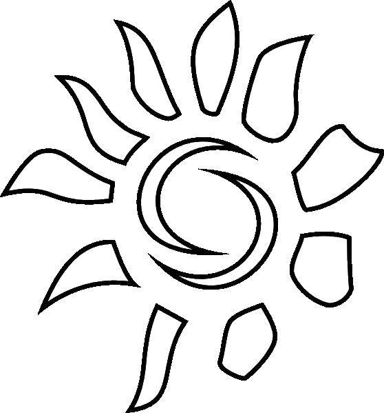 Раскраска контура солнца (контур)