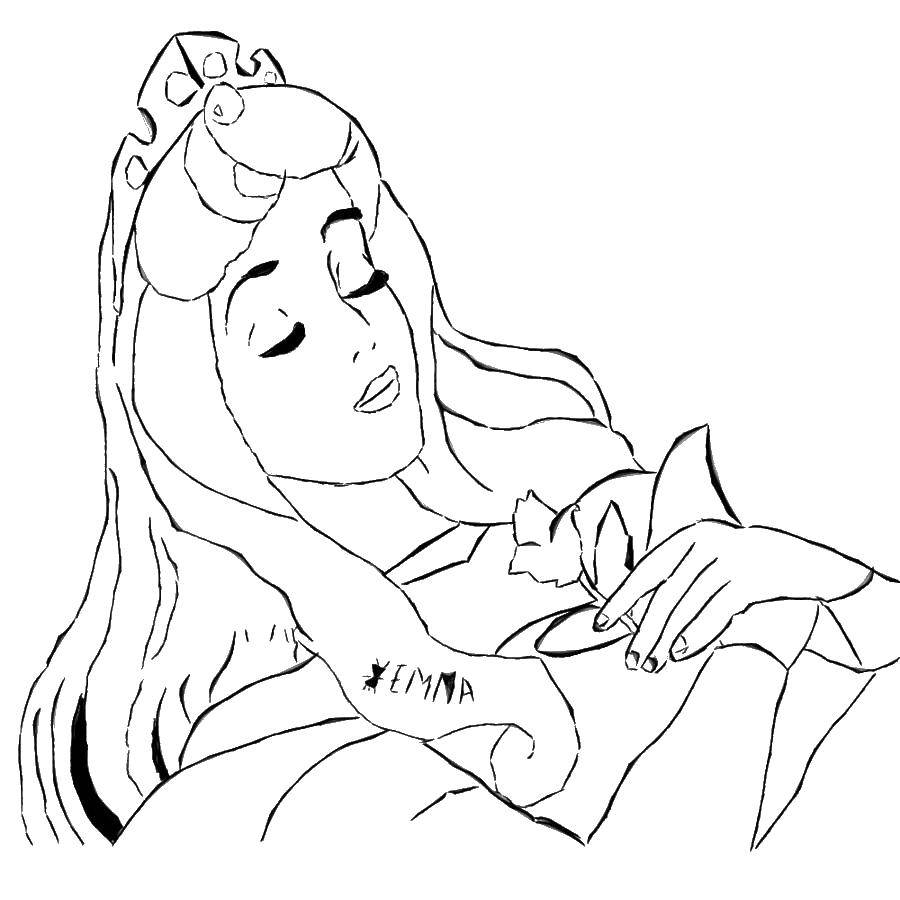 Раскраска Аврора, принцесса из мультфильма Дисней (аврора, принцесса, диснеевские)