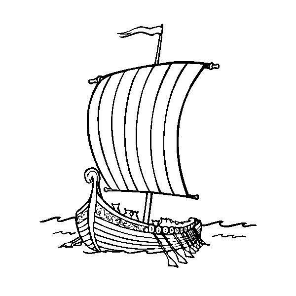 Раскраска с изображением судна викингов для мальчиков (судно)