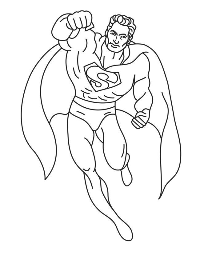 Раскраска с суперменом для мальчиков (Супермен, Человек-паук)