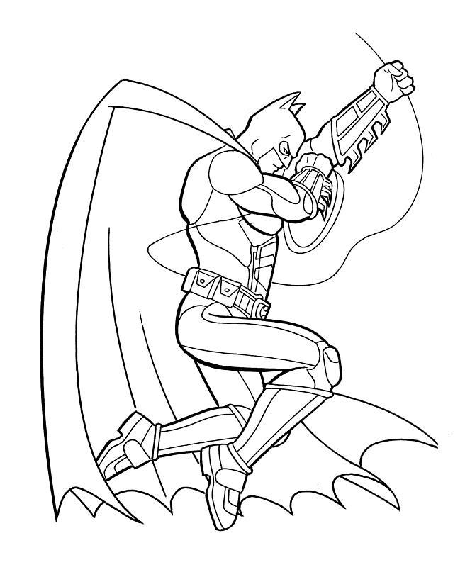 Супергерой Бэтмэн в плаще - бесплатные раскраски для мальчиков (бэтмэн, супергерой)
