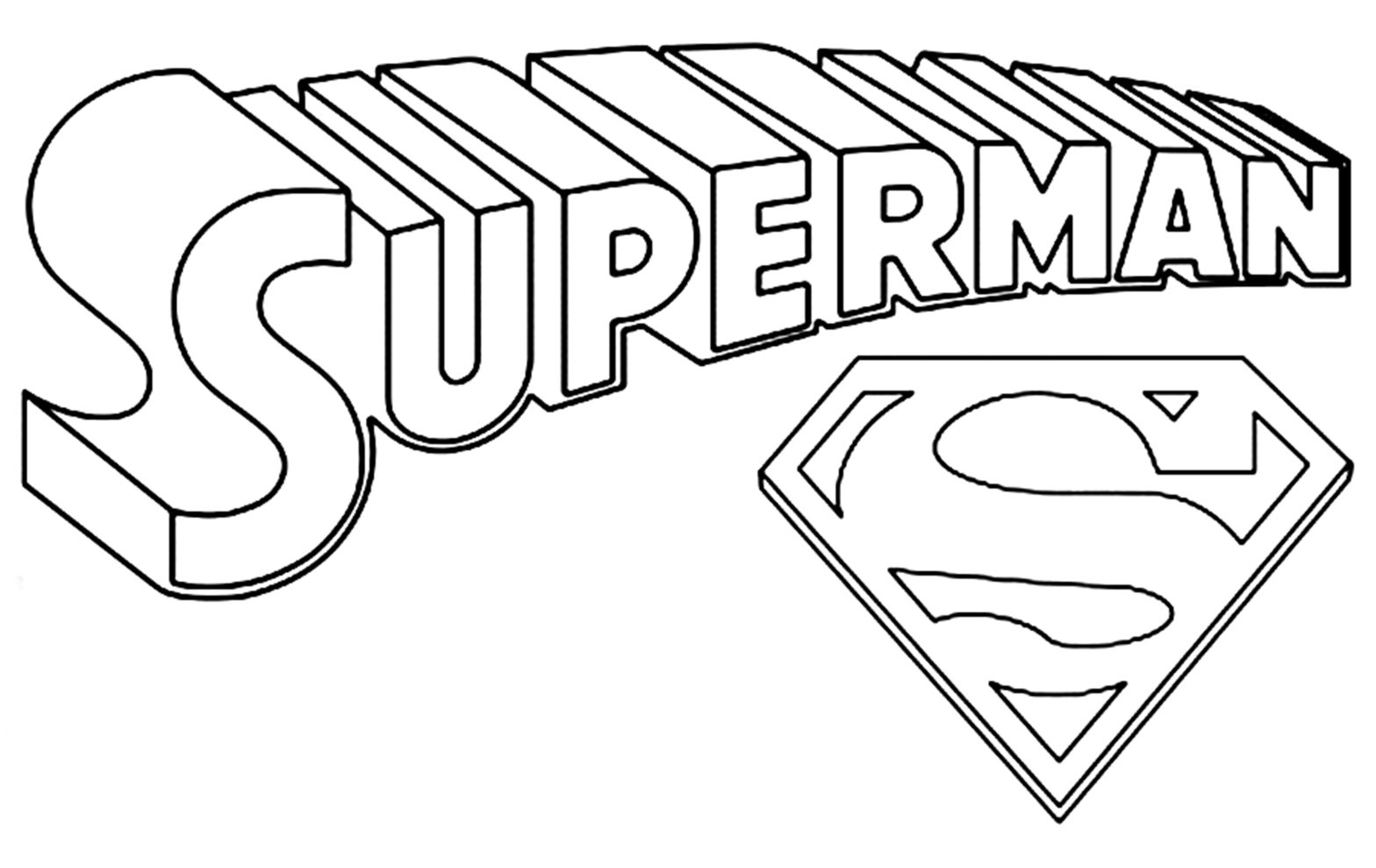 Раскраски Супермена для мальчиков - эмблема и герой в деталях