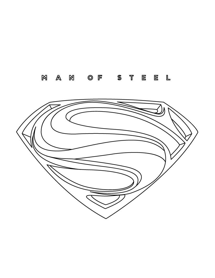 Раскраска с эмблемой Супермена для мальчиков (Супермен, эмблема)