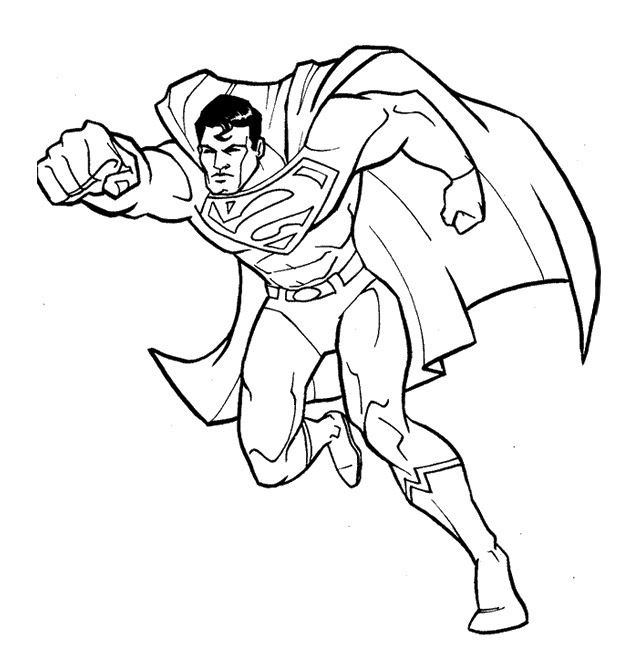 Раскраска супермена для мальчиков (супермен)