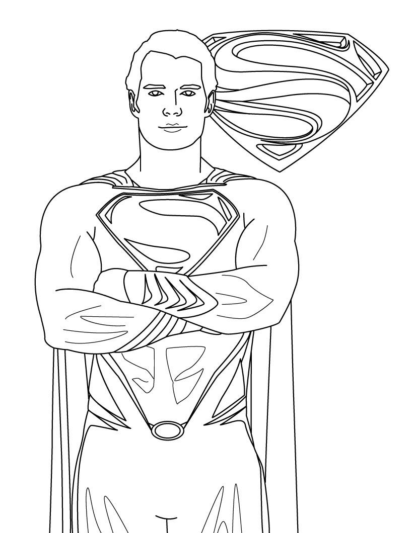 Раскраска Супермена для мальчиков (супермен)