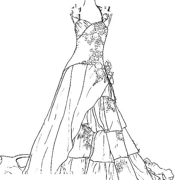 Раскраска свадебного платья для девочек (платья)