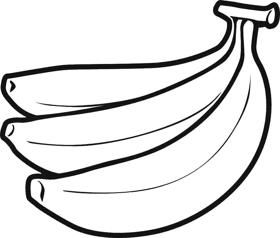Раскраска с изображением фруктов, включая бананы, яблоки и груши (бананы, яблоки, груши)