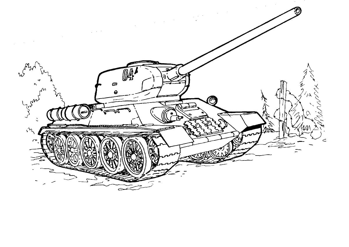 Раскраска танка Т-34 СССР для мальчиков (танк)