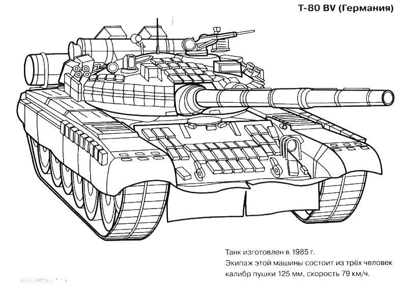 Раскраска военного танка для детей (танк)