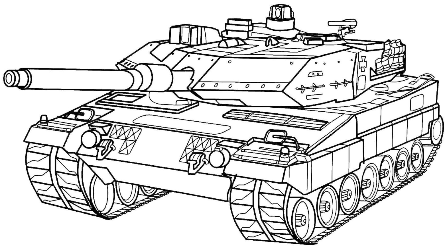 Раскраска спецтехника военная техника (танк, военная)
