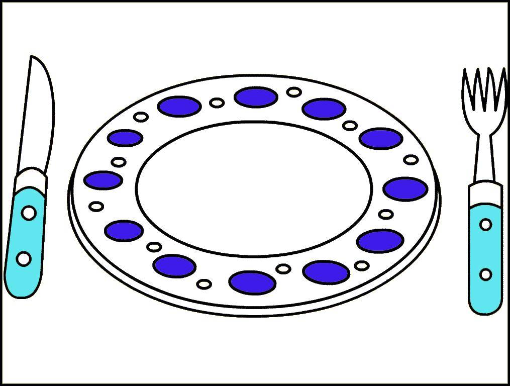 Раскраска посуды тарелка для детей (тарелка, изображения)