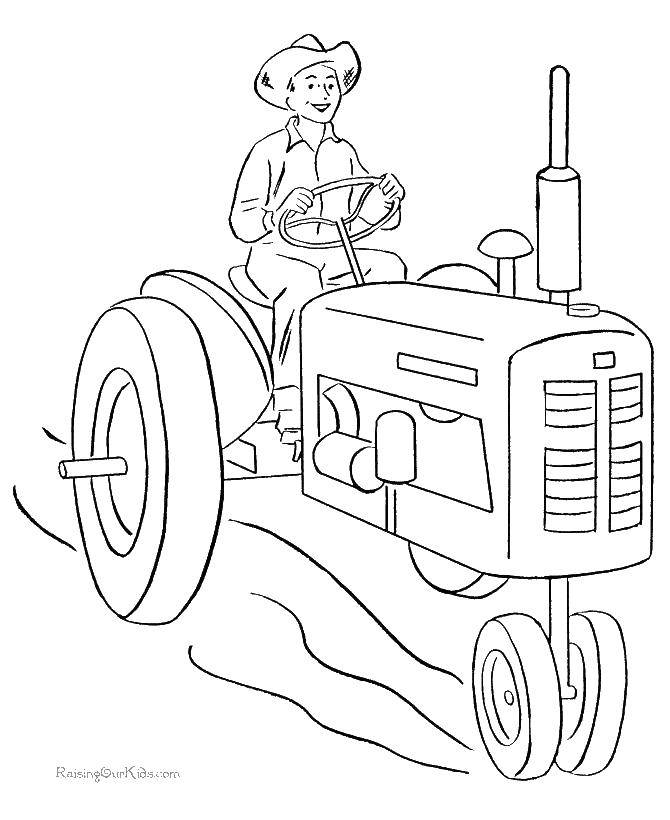 Раскраска транспорт (трактор, развивающие)