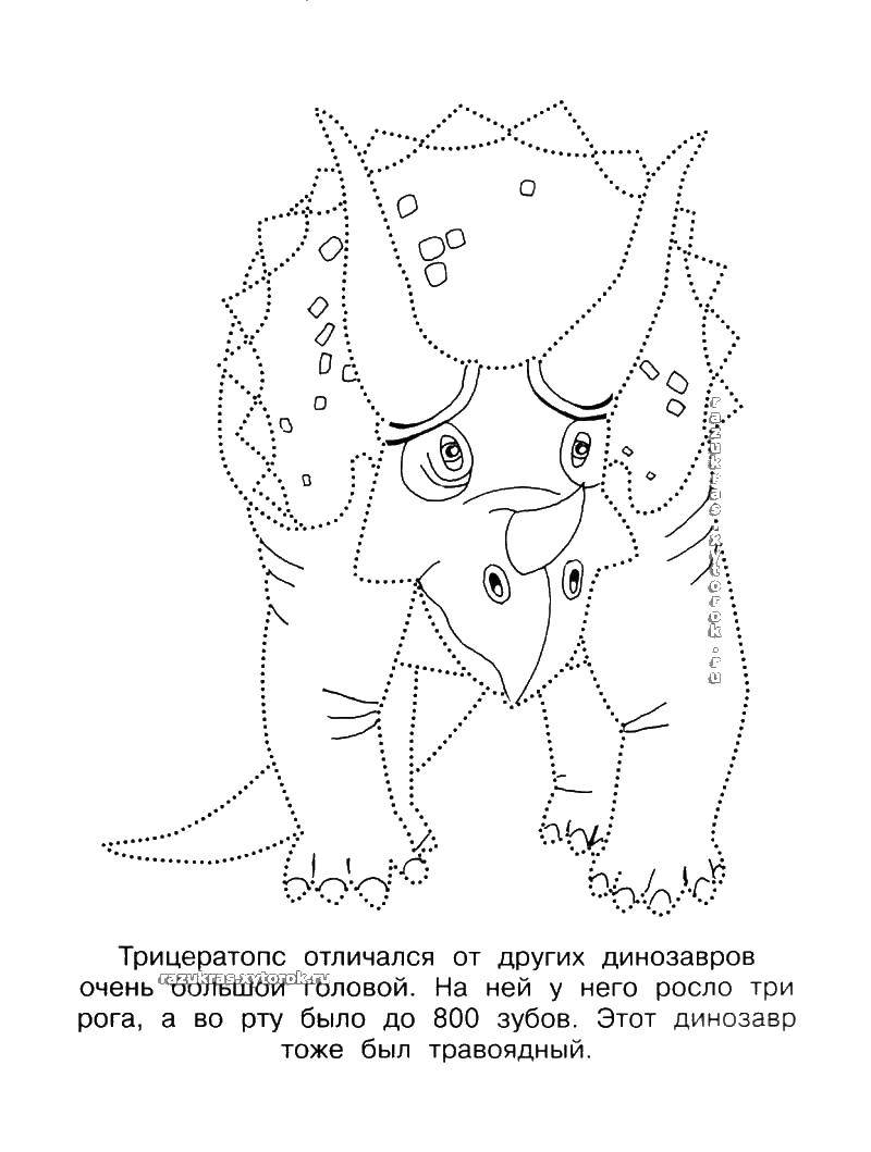 Контуры динозавров, включая трицераптора и другие динозавры для раскраски (динозавры, трицераптор, занятие)