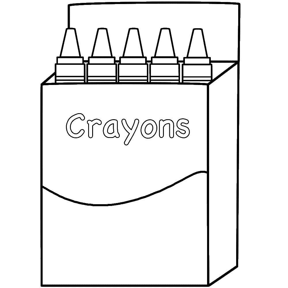 Раскраски для детей: школа с цветными мелками (школа, цветные, мелки)
