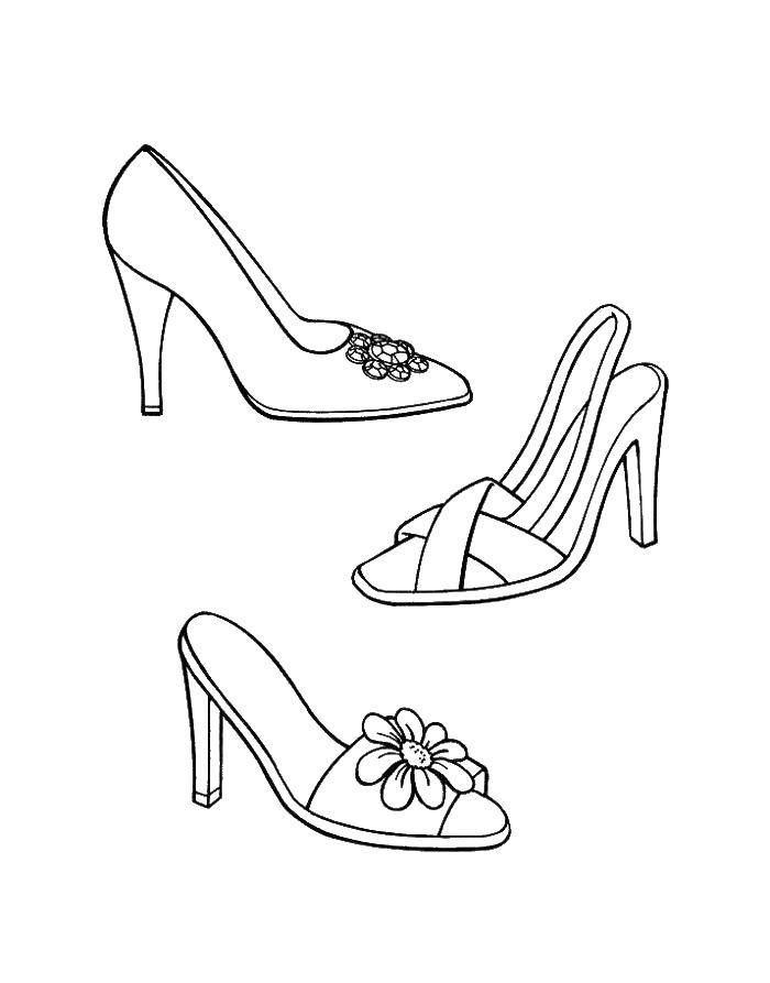 Раскраска: обувь туфельки для девочек (туфельки)
