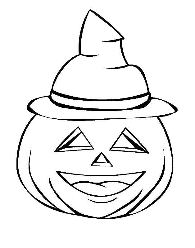 Раскраска тыквы на Хэллоуин для детей (тыква)