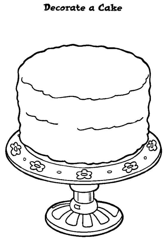 Раскраски тортов и сладостей для детей (торты, сладости, праздники)