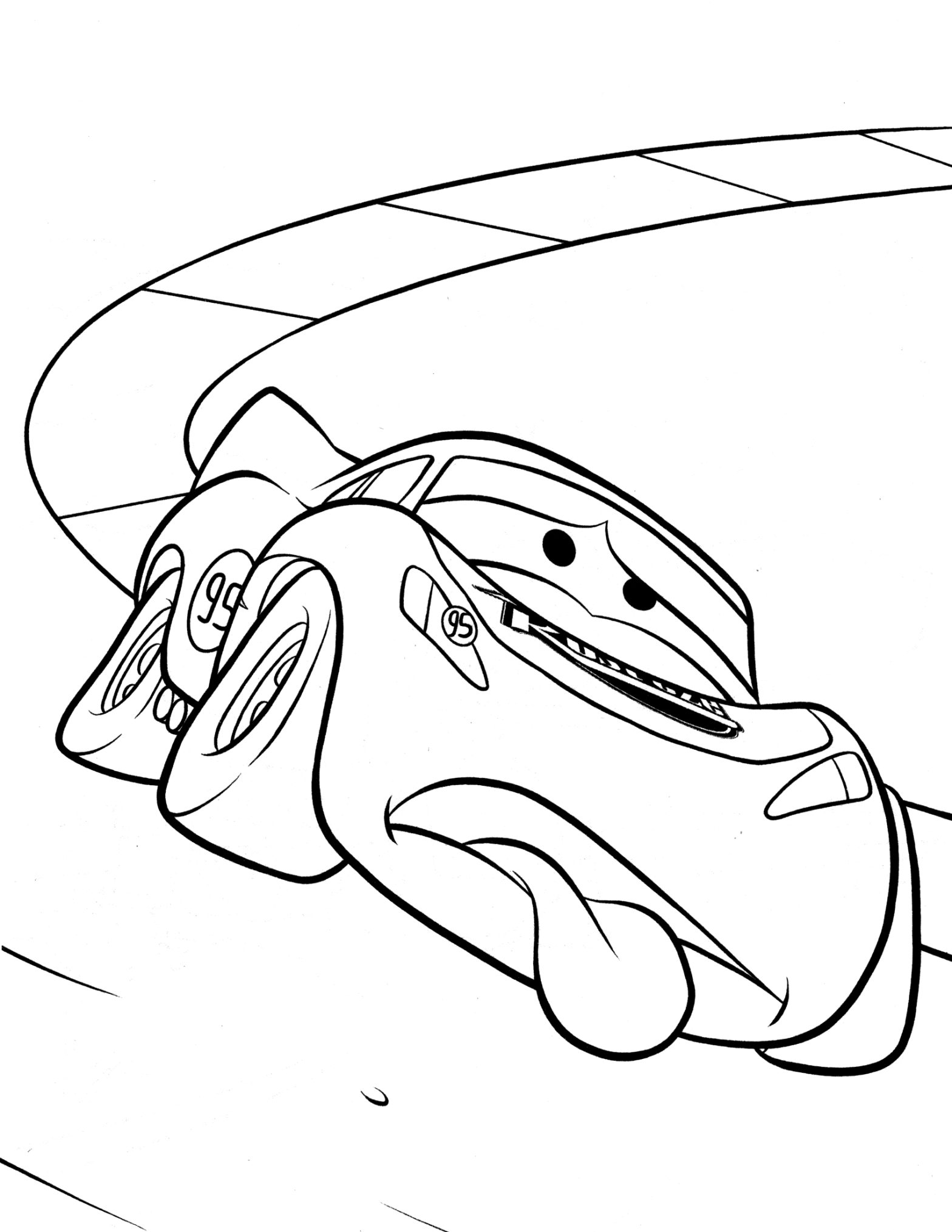 Раскраска машины из мультфильма Тачки для мальчиков бесплатно (мультфильм)