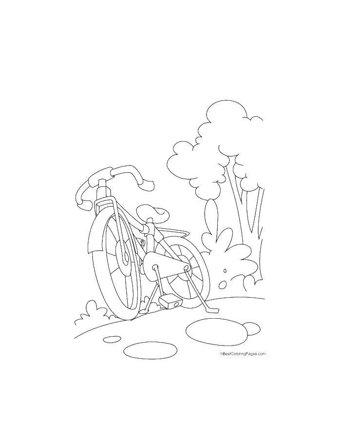 Раскраска велосипед и колеса для детей (велосипед, колеса, сказки)