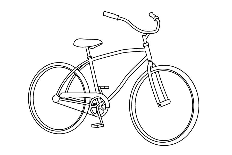 Раскраска велосипеда с большим рулем для мальчиков (велосипед)