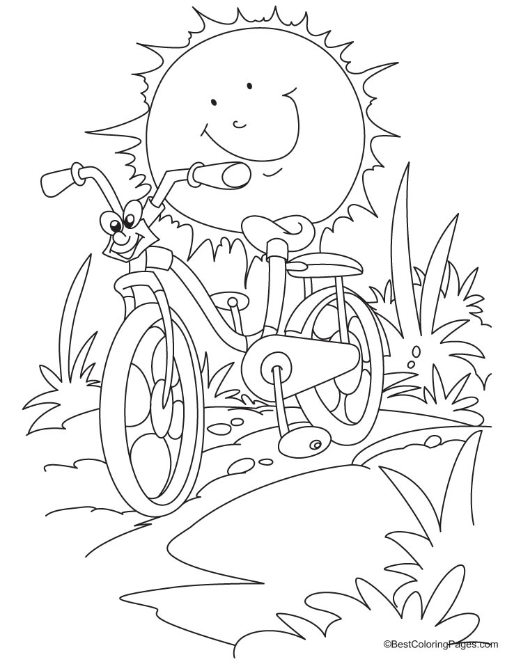 Раскраска велосипеда с личиком для детей мальчиков (велосипед)