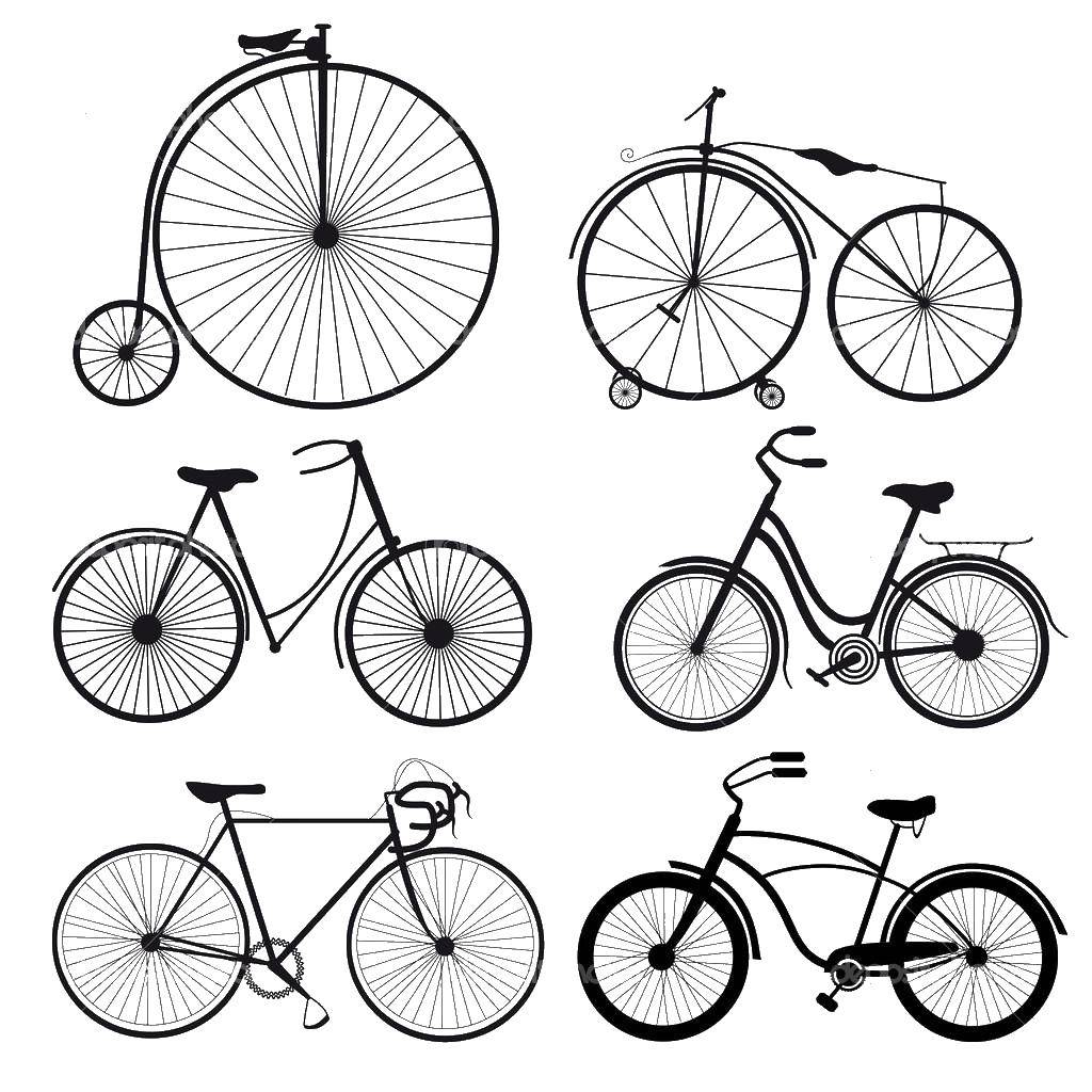 Раскраска транспорта для развития моторики (транспорт, велосипед)