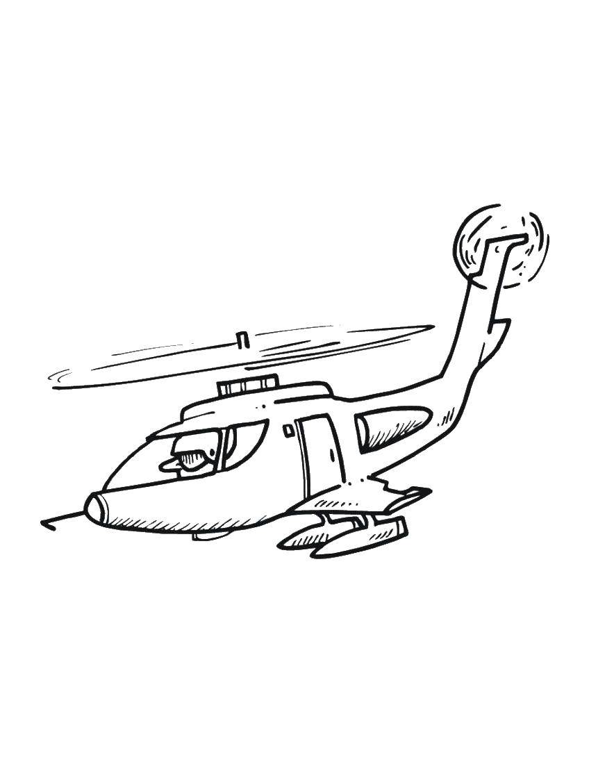 Раскраска с самолетом и вертолетом для детей (самолеты, пропеллер)