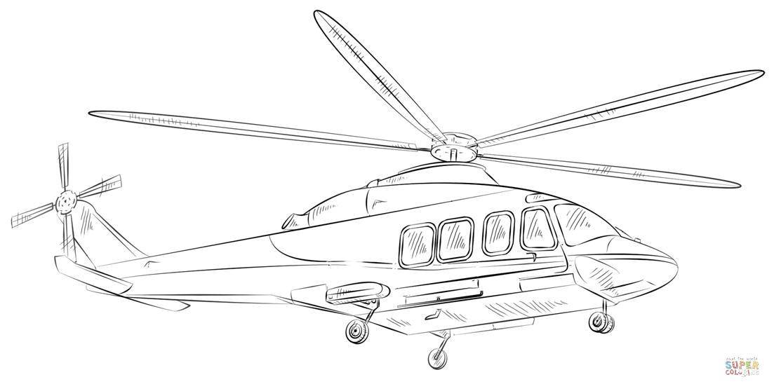 Раскраска Вертолеты Вертолёт для мальчиков и девочек (Вертолеты, Вертолёт)