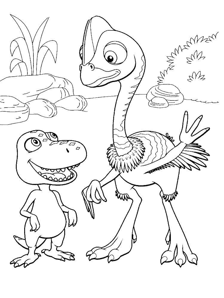 Раскраска динозавра для детей (динозавры, покрасить)