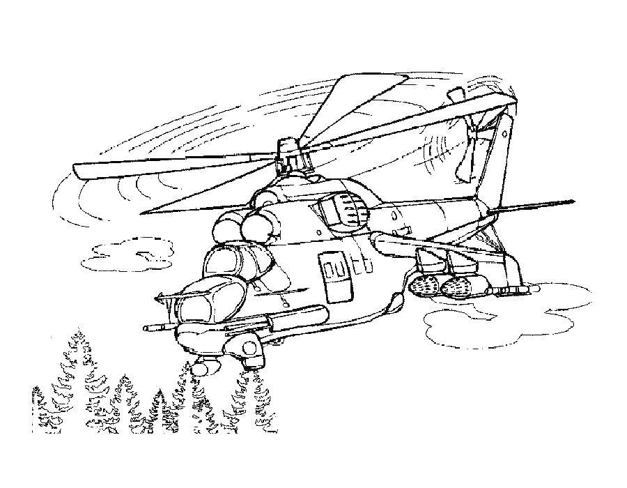 Раскраска вертолетов: военные и гражданские машины (вертолеты)