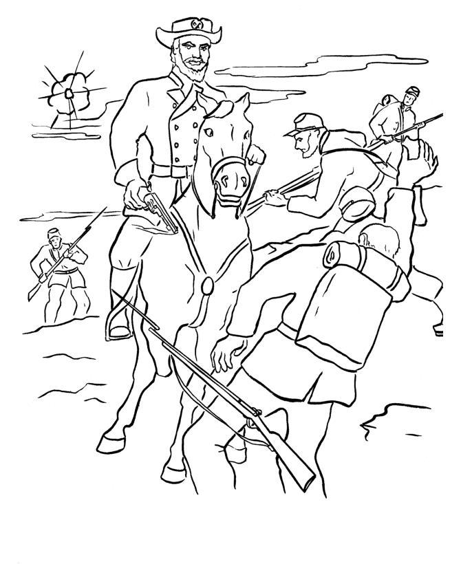 Раскраска генерала на лошади для мальчиков (генерал)