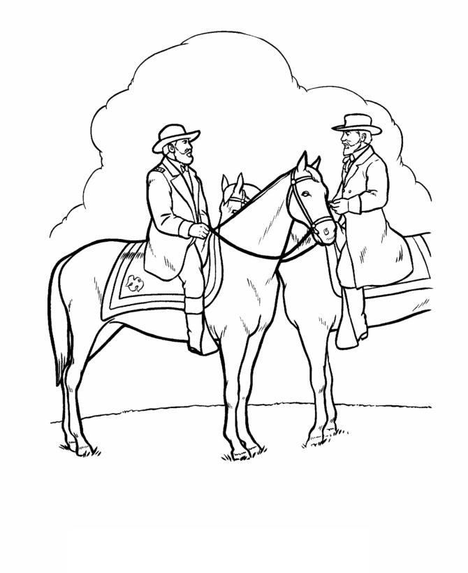 Раскраска генералов на лошадях для мальчиков (генералы)